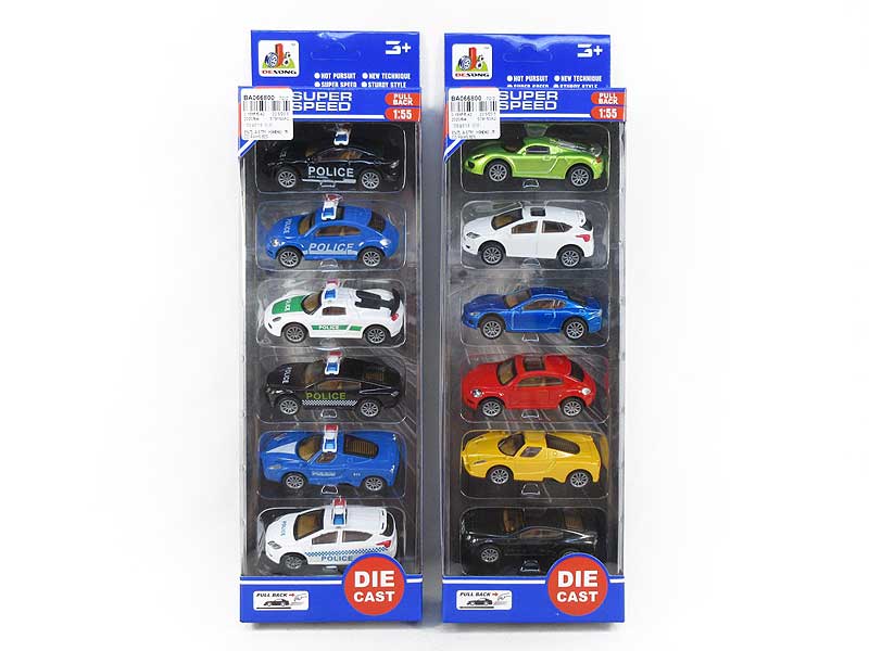 1:55 Die Cast Car Pull Back(6in1) toys