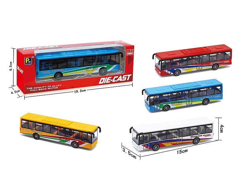Die Cast Bus Pull Back(4C) toys