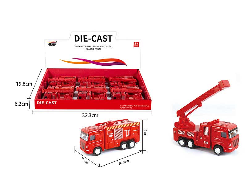 Die Cast Fire Engine Pull Back(12in1) toys