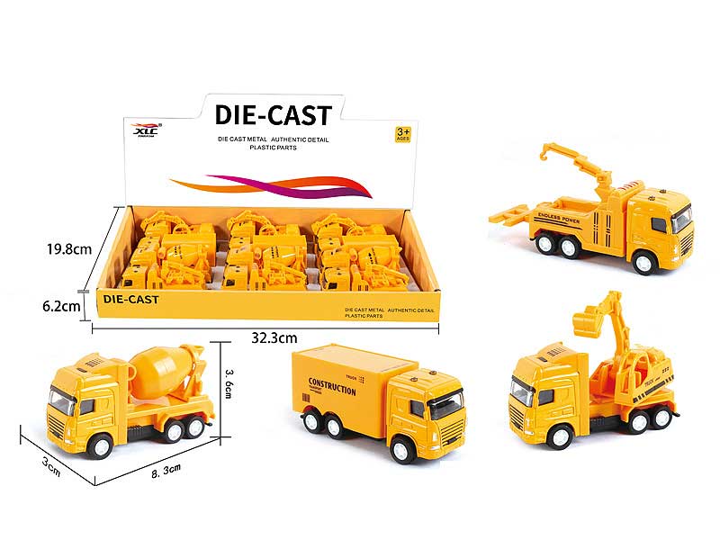 Die Cast Construction Truck Pull Back(12in1) toys