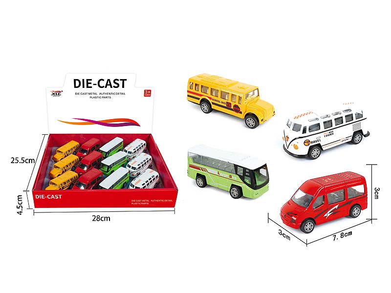 Die Cast Bus Pull Back(12in1) toys