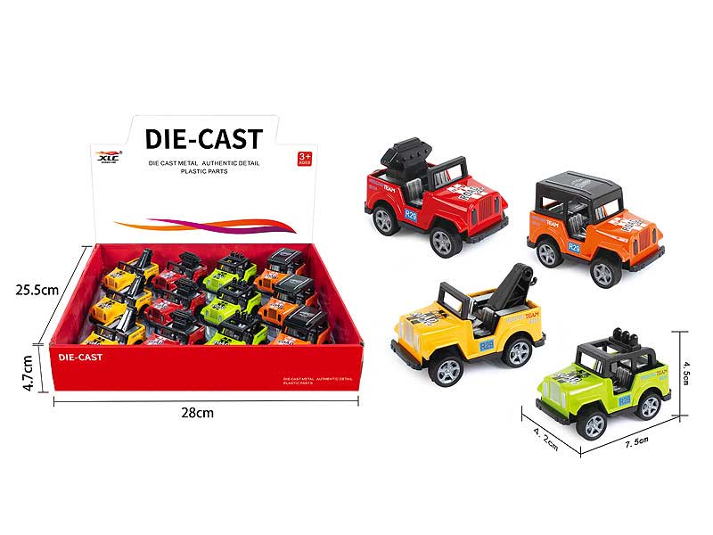Die Cast Jeep Pull Back(12in1) toys