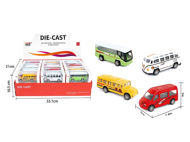 Die Cast Bus Pull Back(24in1) toys
