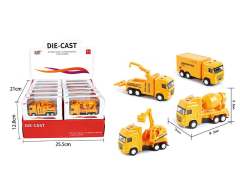 Die Cast Construction Truck Pull Back(24in1)