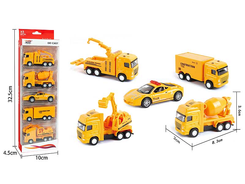 Die Cast Construction Truck Pull Back(5in1) toys