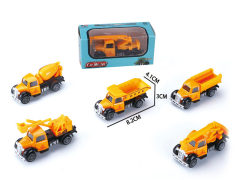 1:64 Die Cast Construction Truck Pull Back(5S)