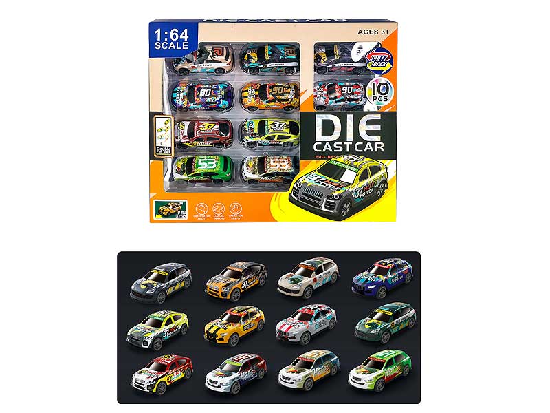 Die Cast Car Pull Back(10in1) toys
