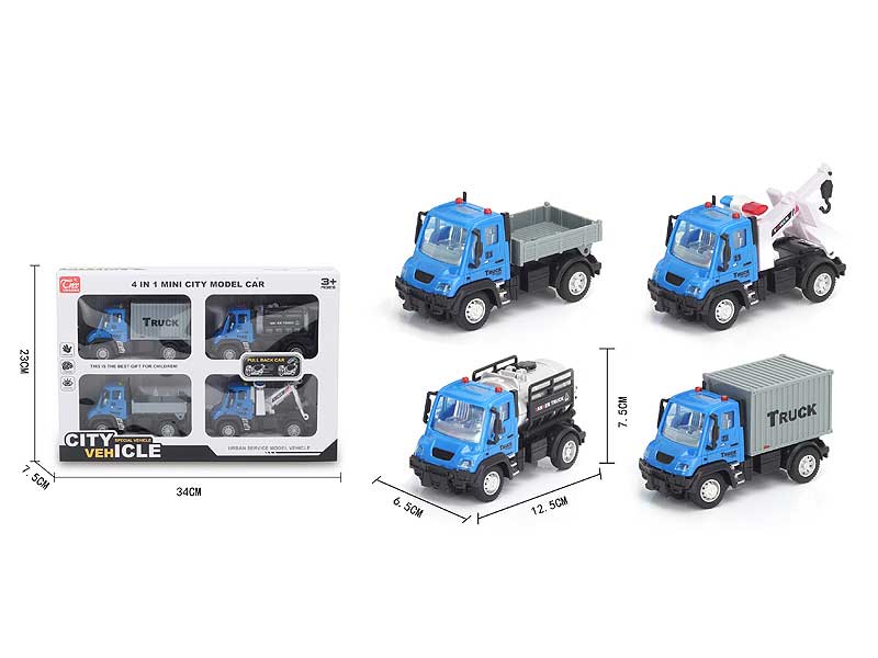 1:64 Pull Back Traffic Car(4in1) toys
