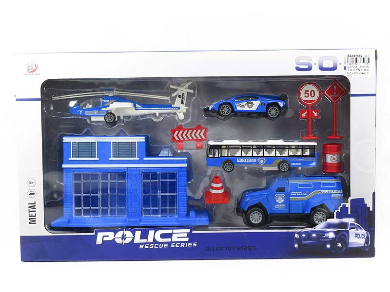 Die Cast Police Car Set Pull Back toys