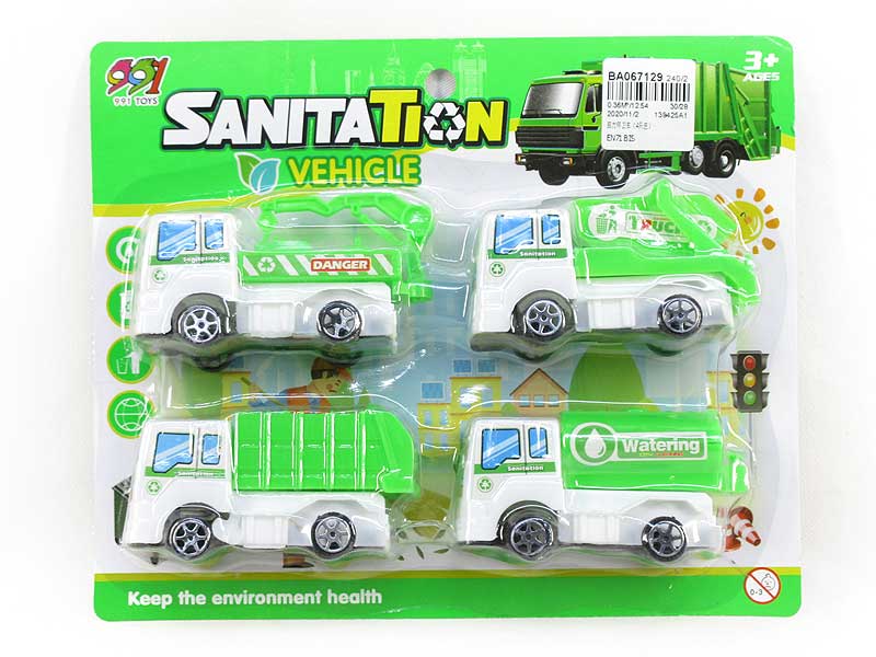 Pull Back Sanitation Car(4in1) toys