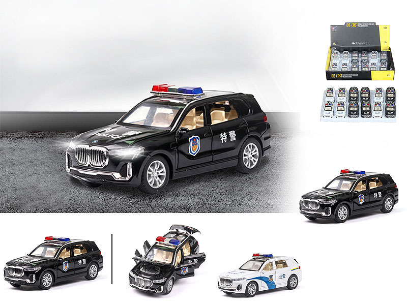 1:32 Die Cast Police Car Pull Back W/L_S(12in1) toys