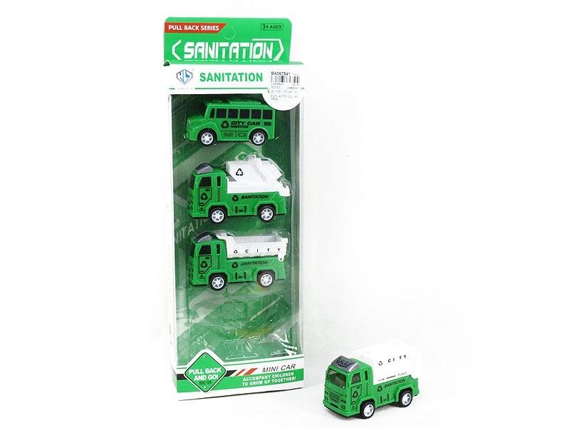 Pull Back Sanitation Car(4in1) toys
