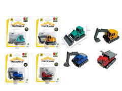 Die Cast Construction Truck Pull Back(4S4C)