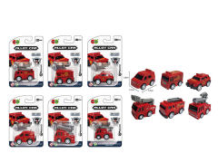 Die Cast Fire Engine Pull Back(6S)