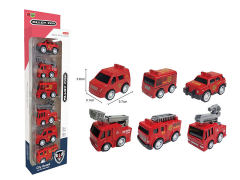 Die Cast Fire Engine Pull Back(6in1)