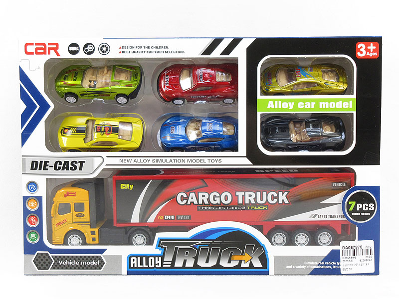 Die Cast Container Pull Back & Die Cast Sports Car Pull Back toys
