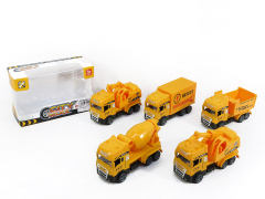 Die Cast Construction Truck Pull Back(5S)