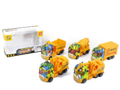Die Cast Construction Truck Pull Back(5S)