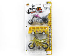 Pull Back Motorcycle &  Pull Back Bus(3in1)