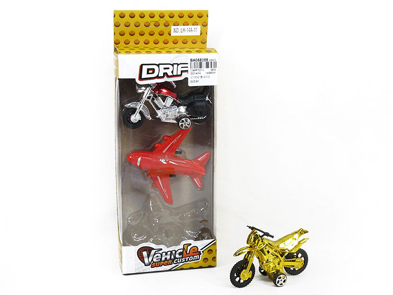 Pull Back Plane & Pull Back Motorcycle(3in1) toys