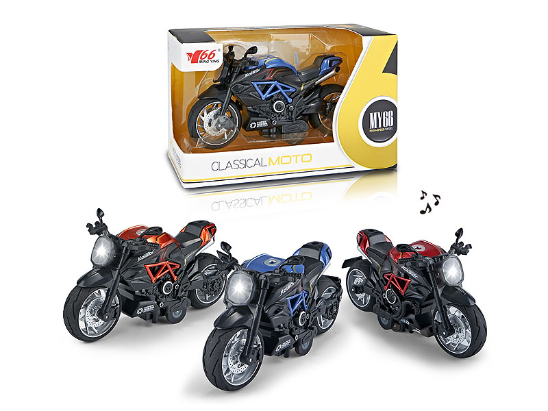 Die Cast Motorcycle Pull Back W/L_M(3C) toys