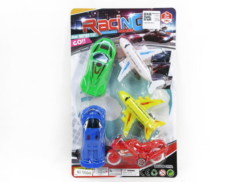 Pull Back Sports Car & Free Wheel Plane & Free Wheel Motorcycle(5in1) toys