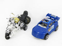 Pull Back Motorcycle & Pull Back Car(2in1)