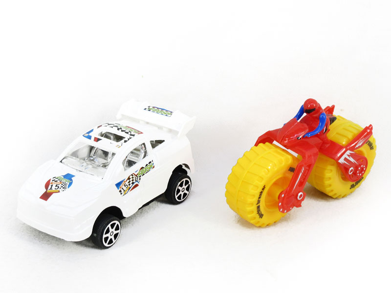 Pull Back Car & Friction Motorcycle(2in1) toys