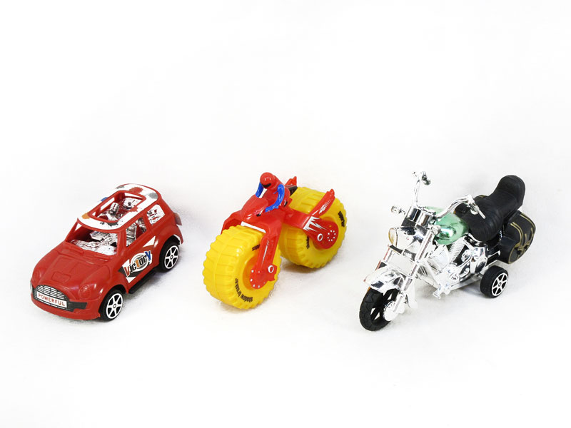 Pull Back Motorcycle & Pull Back Car & Friction Motorcycle(3in1) toys