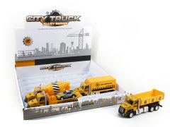 Die Cast Construction Truck Pull Back(12in1)
