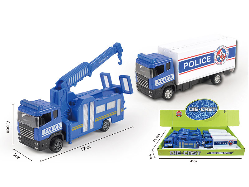 Die Cast Police Car  Set Pull Back(6in1) toys