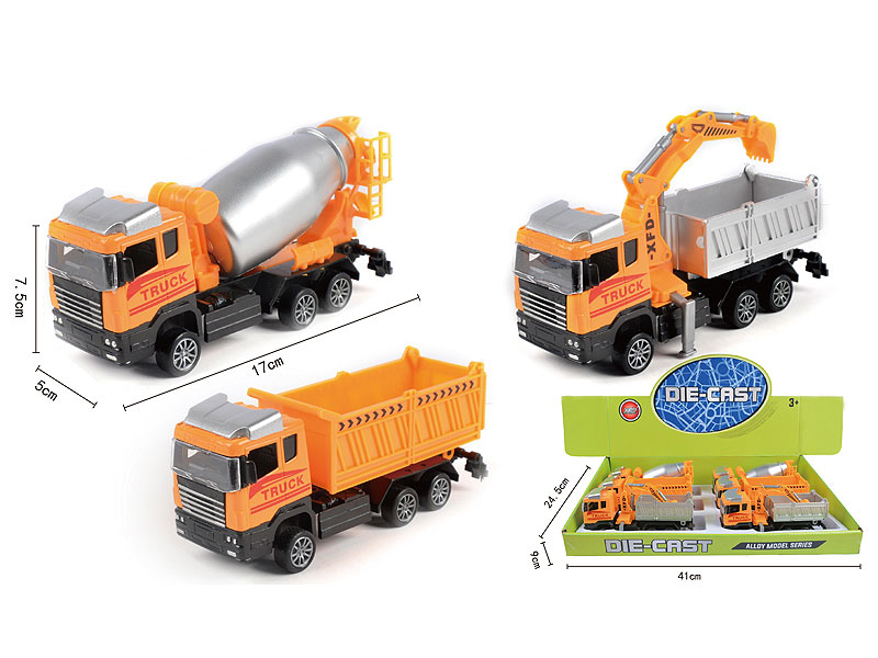 Die Cast Construction Truck Pull Back(6in1) toys