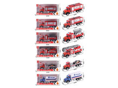 Die Cast Fire Engine Set Pull Back(6S)