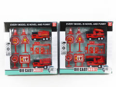 Die Cast Fire Engine Set Pull Back(2S)