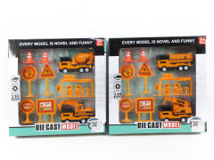 Die Cast Construction Truck Set Pull Back(2S)