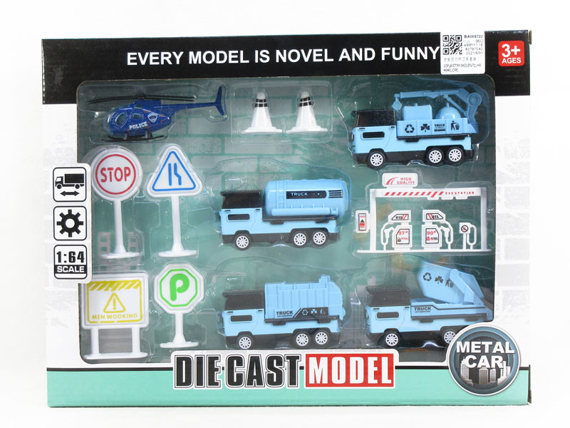 Die Cast Sanitation Car Set Pull Back toys