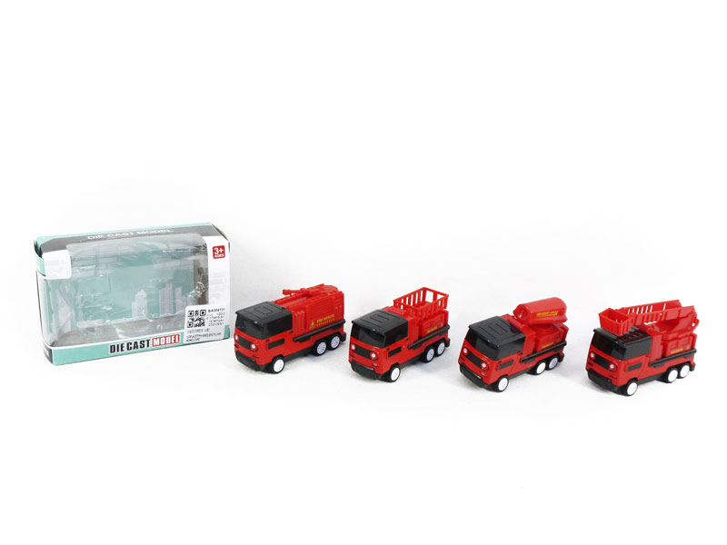 Die Cast Fire Engine Pull Back(4S) toys