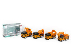 Die Cast Construction Truck Pull Back(4S)