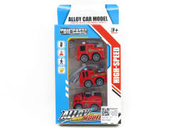 Die Cast Fire Engine Pull Back(3in1)