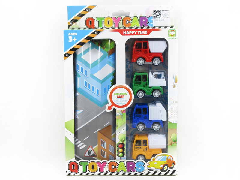 Pull Back Sanitation Car Set(4in1) toys