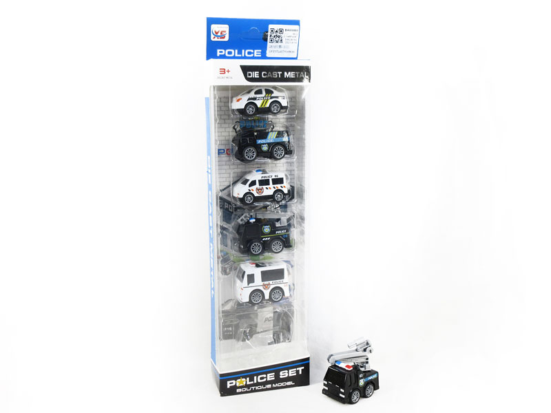 Die Cast Police Car Pull Back(6in1) toys