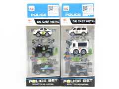 Die Cast Police Car Pull Back(3in1)