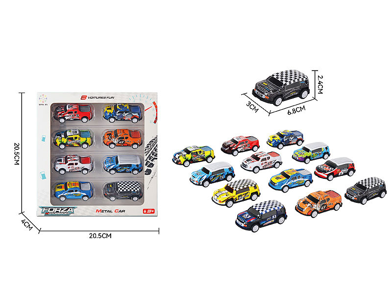Die Cast Jeep Pull Back(8in1) toys