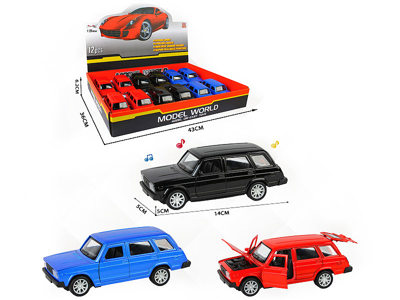 1:28 Die Cast Car Pull Back W/L_M(12in1) toys