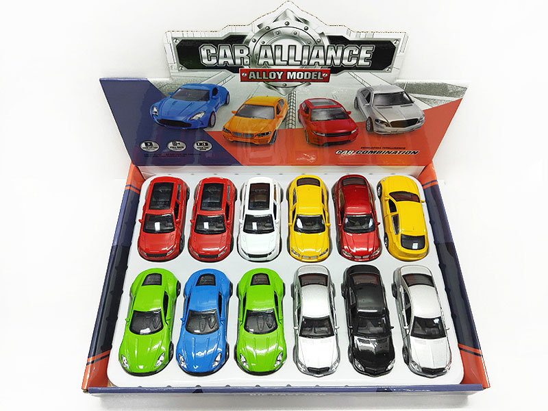 1:36 Die Cast Car Pull Back W/L_S(12in1) toys