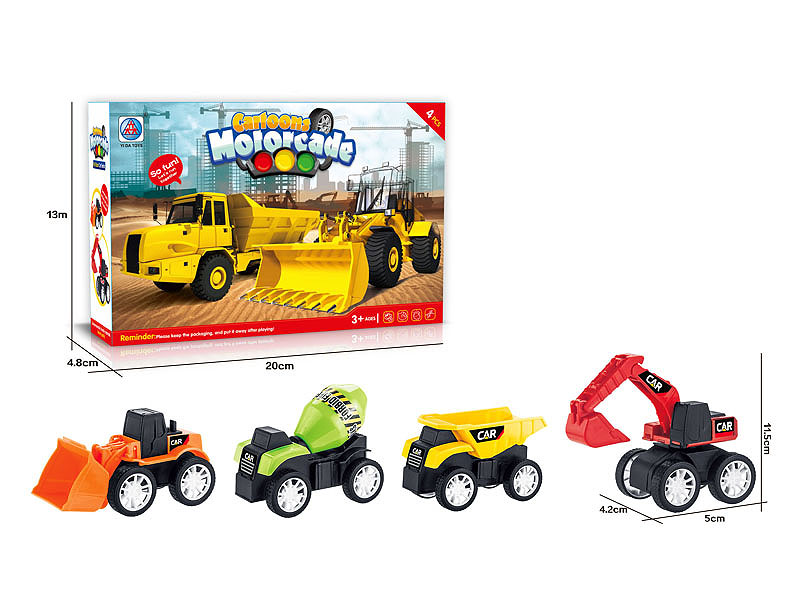 Pull Back Construction Truck(4in1) toys