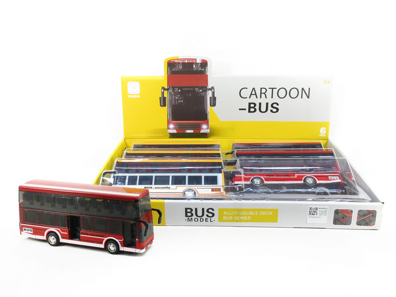 Die Cast Bus Pull Back W/L_M(6in1) toys