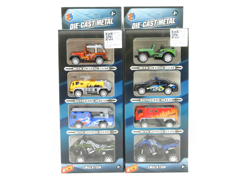 1:55 Die Cast Car Pull Back(4in1) toys