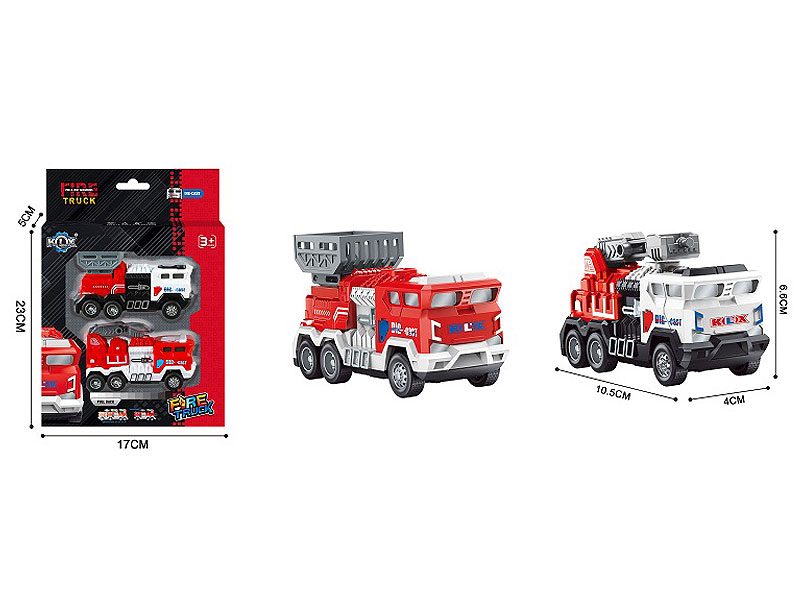Die Cast Fire Engine Pull Back(2in1) toys