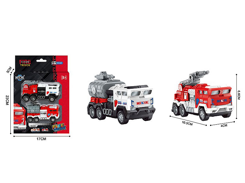 Die Cast Fire Engine Pull Back(2in1) toys
